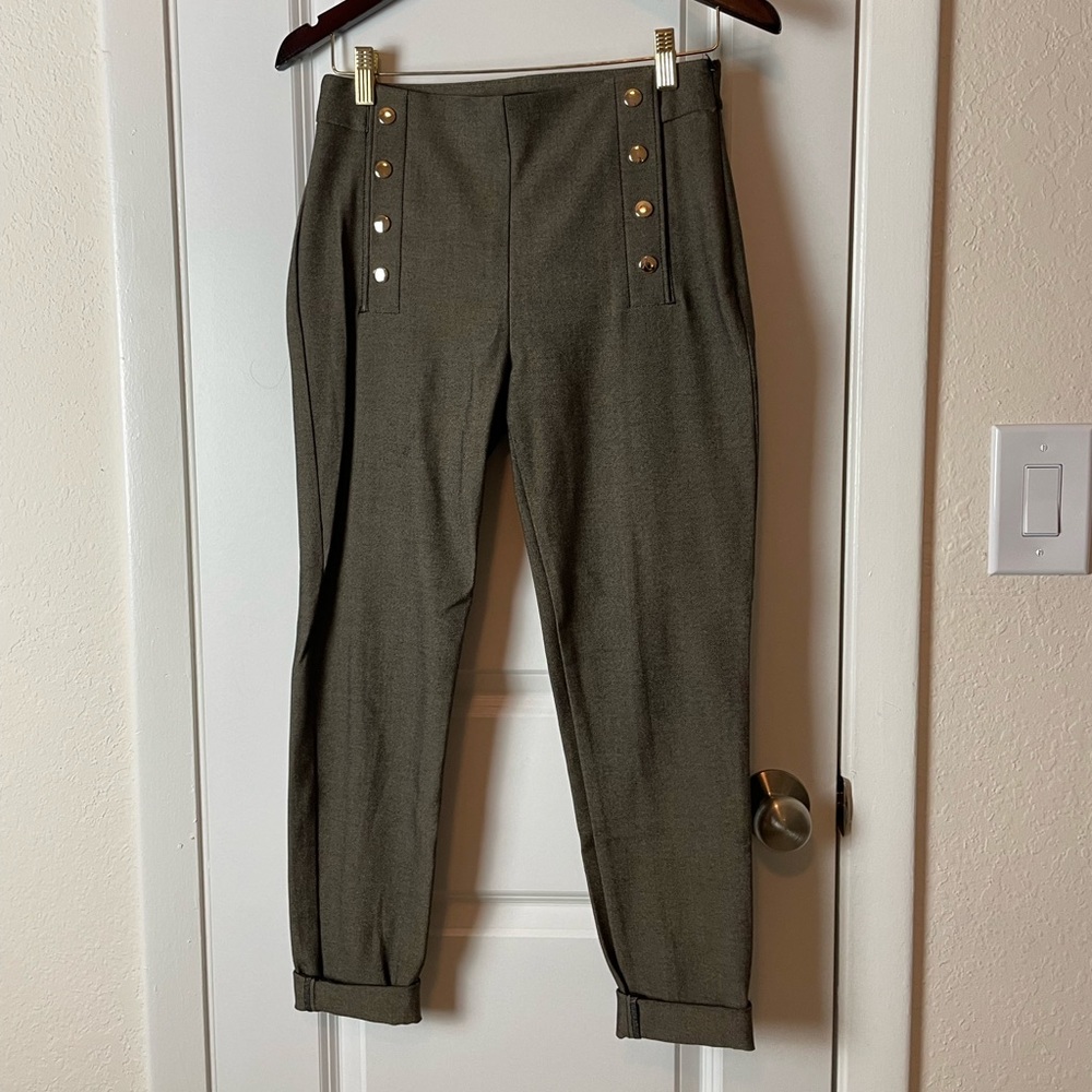 Ann Taylor military style high-waist skinny pant